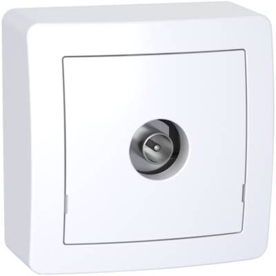 Prise TV simple mâle blindée blanc polaire ALREA - Gedimat - SCHNEIDER ELECTRIC
