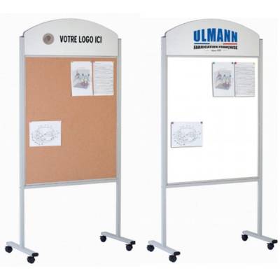 Panneaux d'affichage avec bandeau - Piètement gris