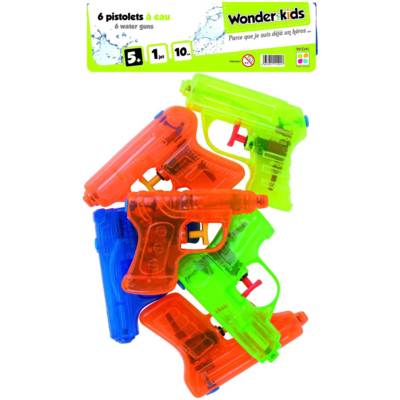 Set 6 Pistolets Eau 1 Jet - 10 cm