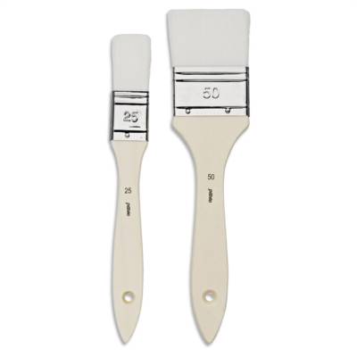 Pack 2 spalters extra courts Nylon blanc - Pinceaux n°25 et n°50 -100% wood FSC - PÉBÉO