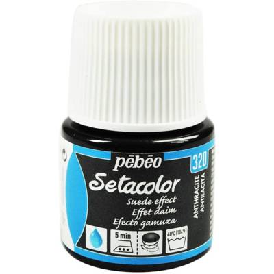 Flacon 45ml Peinture textile effet Daim ANTHRACITE