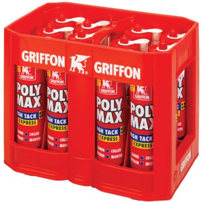 Colle de constrcution POLYMAX HIGH TACK blanc - box de 12 cartouches - Gedimat - GRIFFON