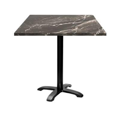 Table pied noir 70x70cm marbre royal - intérieur - RestooTab
