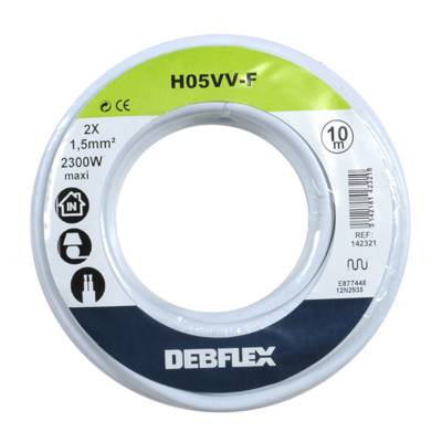 Câble électrique souple HO5VV-F 2x1,5mm² blanc - Gedimat - DEBFLEX