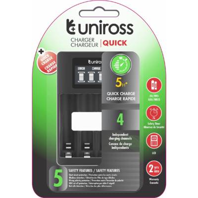 Chargeur LCD RAPIDE Pour 1 à 4 Piles Ni-MH 1.2V AA AAA [USB]