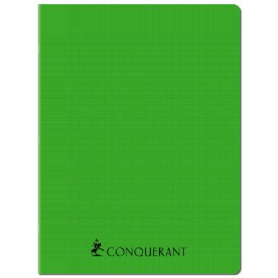 Cahier agrafé polypro 24X32 192P 70G grands carreaux vert