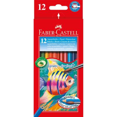 Etui de 12 crayons couleur KINDER-AQUARELL + pinceau