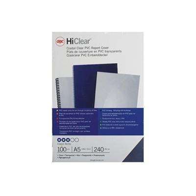 Lot de 100 Plats de Couverture HiClear format A5 240microns transparent