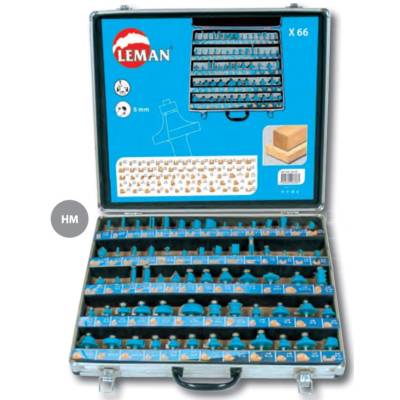 Coffret de 66 mèches de défonceuse HM Q. 8 mm - LEMAN - 428.700.66 - LEMAN S.A