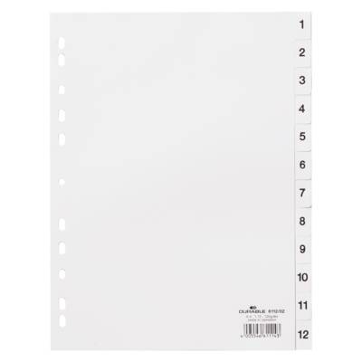 Jeu d'intercalaire en plastique A4 numérique 12 touches 1-12