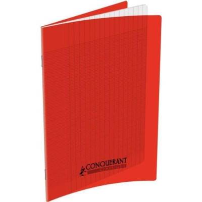 Cahier  A4 140P 90G grands carreaux  PP rouge