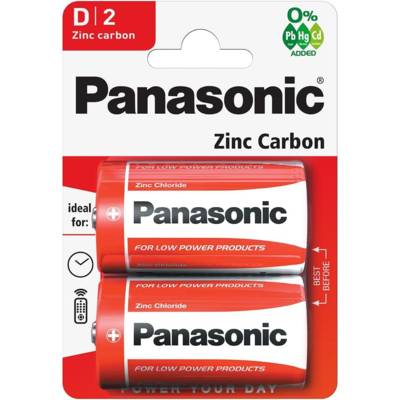 Pack de 2 Piles Red Zinc-Carbon D - R20-1,5 V