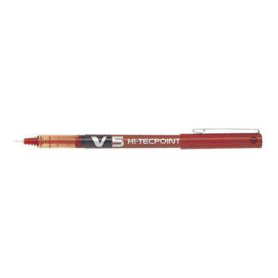 Stylo roller Hi-Tecpoint V5 Encre liquide Pointe Fine Rouge