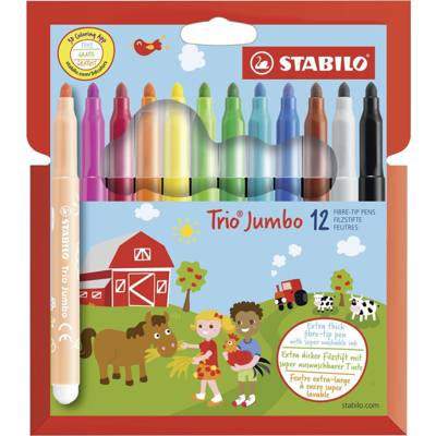 Etui Carton x 12 Feutres de Coloriage Trio Jumbo Pointe Extra-large