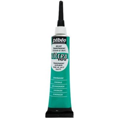 Tube 20ml Peinture acrylique Vitrea 160 Relief brillant EMERAUDE - PÉBÉO