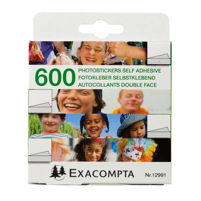 Boite de 600 autocollants pour photo,double-face blanc