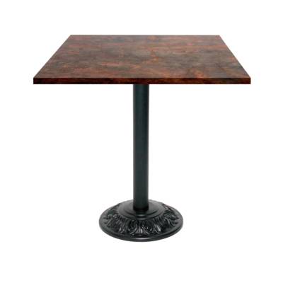 Table pied noir 70x70cm rouille underground - intérieur - RestooTab