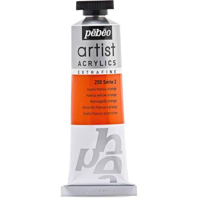 Tube 37 ml Peinture Artist Acrylics Extra fine Jaune Hansa Orange - PÉBÉO