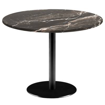 Table pied noir Ø120cm marbre royal - intérieur - RestooTab