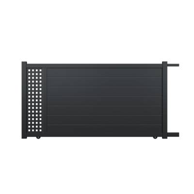 Portail coulissant GALA alu décor voile gris anthracite structuré - Gedimat