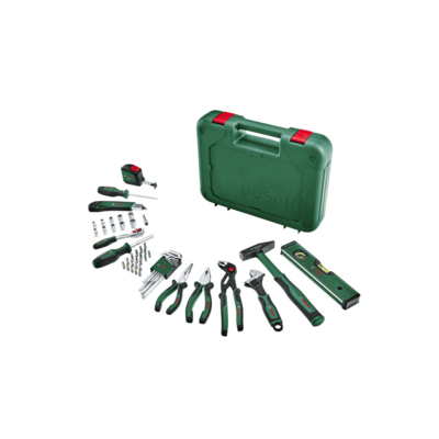 Set d'outils à main « Universal » 17 pièces (kit d'outils de réparation polyvalent pour travaux à domicile) - BOSCH - 1600A02BY5 - BOSCH Vert