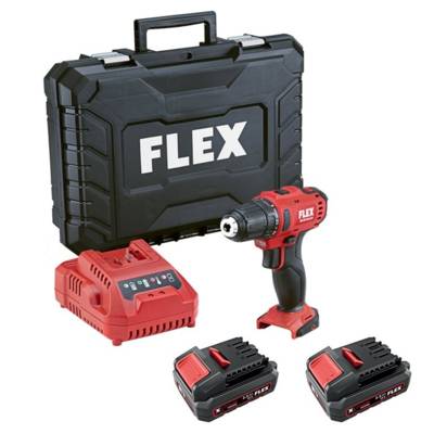 Perceuse-visseuse 12 V avec 2 batteries 2,5 Ah + chargeur + coffret - FLEX - 532274