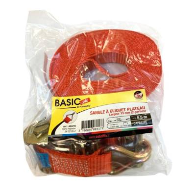 Sangle d'arrimage BASIC LINE rouge - 5,50 m - Gedimat - COBALTIX
