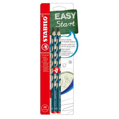 2 crayons graphite EASYgraph corps bleu ardoise HB gaucher