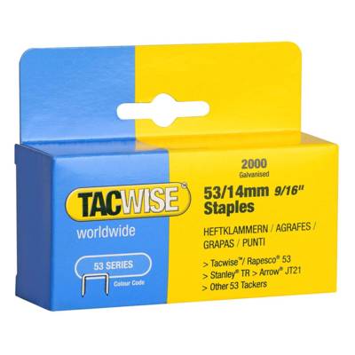 Boite de 2000 agrafes 53/14 mm, galvanisées