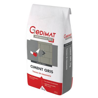 Ciment gris - sac de 5kg - GEDIMAT PERFORMANCE PRO - Gedimat