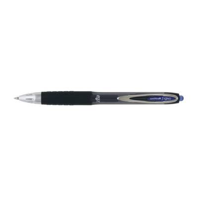 Roller encre gel Signo UMN207 rétractable grip pointe moyenne 0,7mm bleu