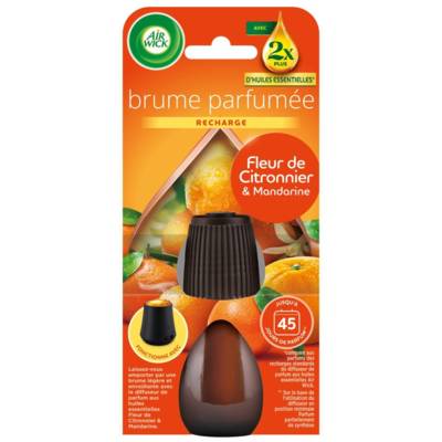 Recharge Diffuseur désodorisant d'Huiles Essentielles Brume Parfumée Fleur de Citronnier & Mandarinier 20 ml