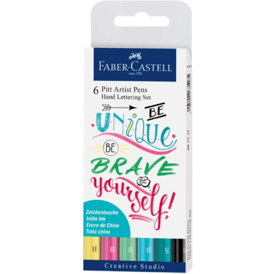Etui de 6 Feutres PITT artist pen Lettering pastel - Faber-Castell