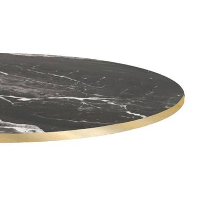 Plateau de table rond Marbre Royal & laiton - RestooTab