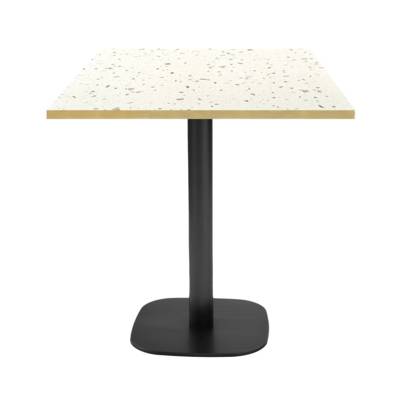 Table pied noir 70x70cm terrazzo cassata chant laiton - intérieur - RestooTab