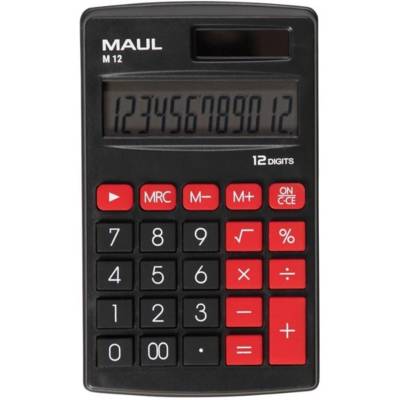 Calculatrice Poche M12 Pile et Solaire 12 chiffres 69x115mm Noir
