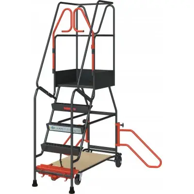 Escabeau de rayonnage 5 marches à immobilisation automatique 150 kg - FIMM - 830008810