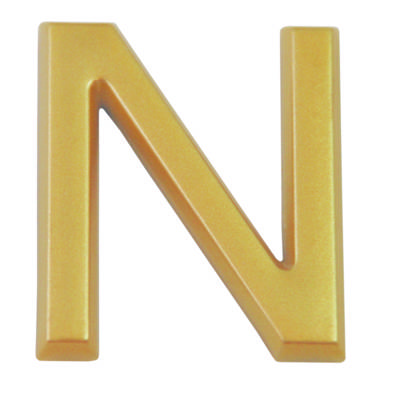 Lettre N plastique dorée adhésive h.37mm - Gedimat - CHAPUIS