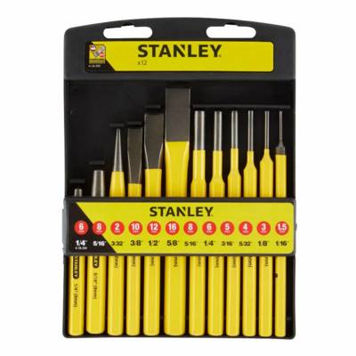 Outils de frappe (chasse-goupilles+burin a froid) jeu de 12 pièces - 4-18-299 - Maxoutil
