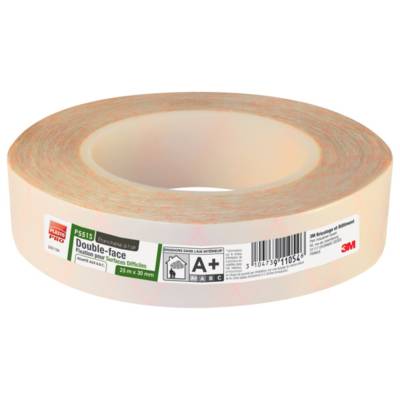 Adhésif double face puissant P551S - 25mx30mm - Gedimat - PLASTO