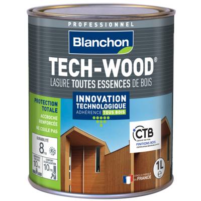 Lasure Tech-Wood bois grisé - Gedimat - BLANCHON