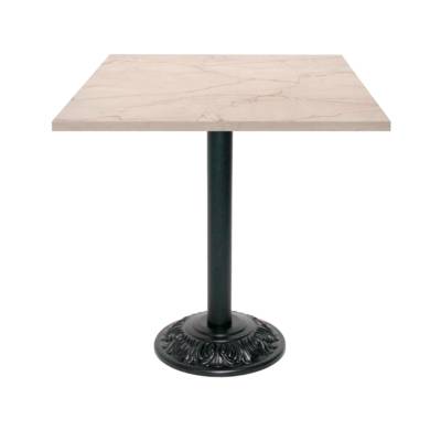 Table pied noir 70x70cm marbre yule - intérieur - RestooTab