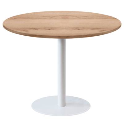 Table pied blanc Ø120cm chene delano - intérieur - RestooTab