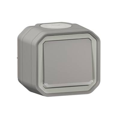 Va et vient témoin PLEXO complet saillie gris - Gedimat - LEGRAND