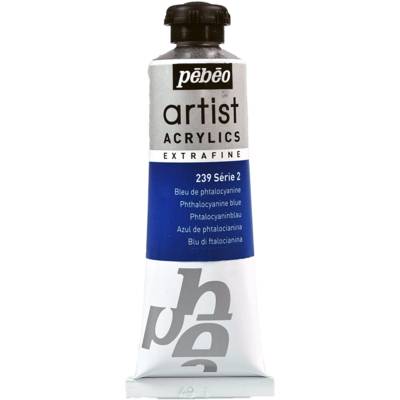 Tube 37 ml Peinture Artist Acrylics Extra fine Bleu de phtalocyanine - PÉBÉO