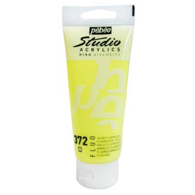 Peinture Studio Acrylique Tube Jaune Fluorescent 100 ml - PÉBÉO