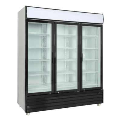 Vitrine réfrigérée positive - 3 portes vitrées, Sur Roulettes