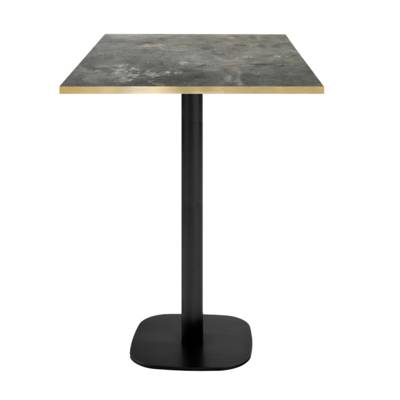 Mange-debout pied noir 60x60cm pierre metallisee chants laiton - intérieur - RestooTab