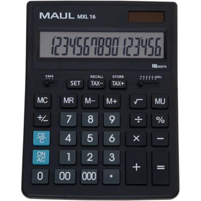 Calculatrice de bureau MXL 16, 16 chiffres, noir