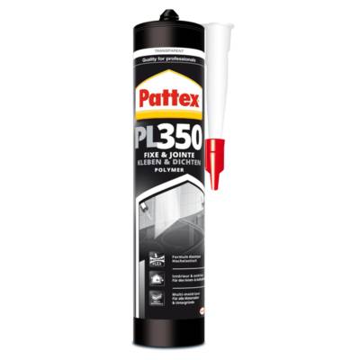 Colle de fixation PL 350 extrême translucide - cartouche de 300g - Gedimat - PATTEX